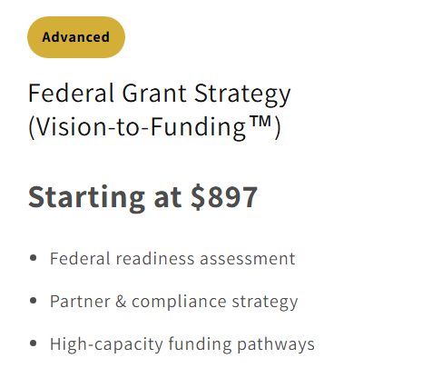 Federal Grant Strategy (Vision-to-Funding™) (DFY)